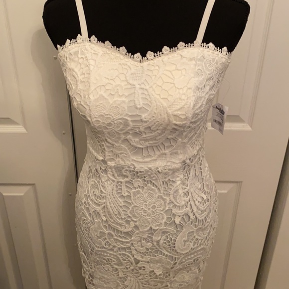 Charlotte Russe | mid dress | lace | white | xsmall - Picture 2 of 7